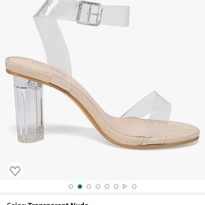 Women's Clear Heeled Sandals Ankle Strap